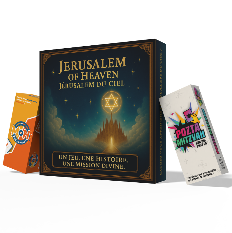 Pack complet des 3 jeux Ora Shel Torah : Jérusalem du Ciel, Minhag ou Halakha et Poztamitsvah